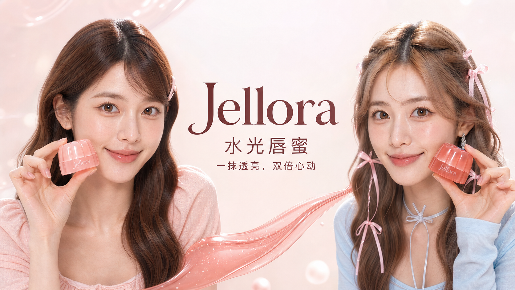 流光唇蜜美妆产品概念广告